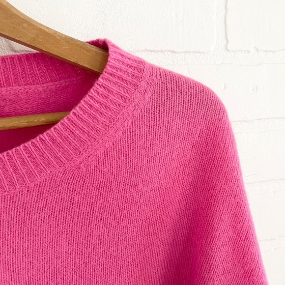 Zara Women’s Knit Sweater 100% Cashmere High low Barbie Pink Sz M oversized - Picture 10 of 16